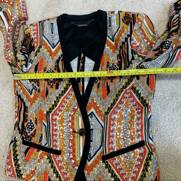 Trina Turk NWOT orange yellow silk blend blazer Sz 4 - Picture 14 of 15